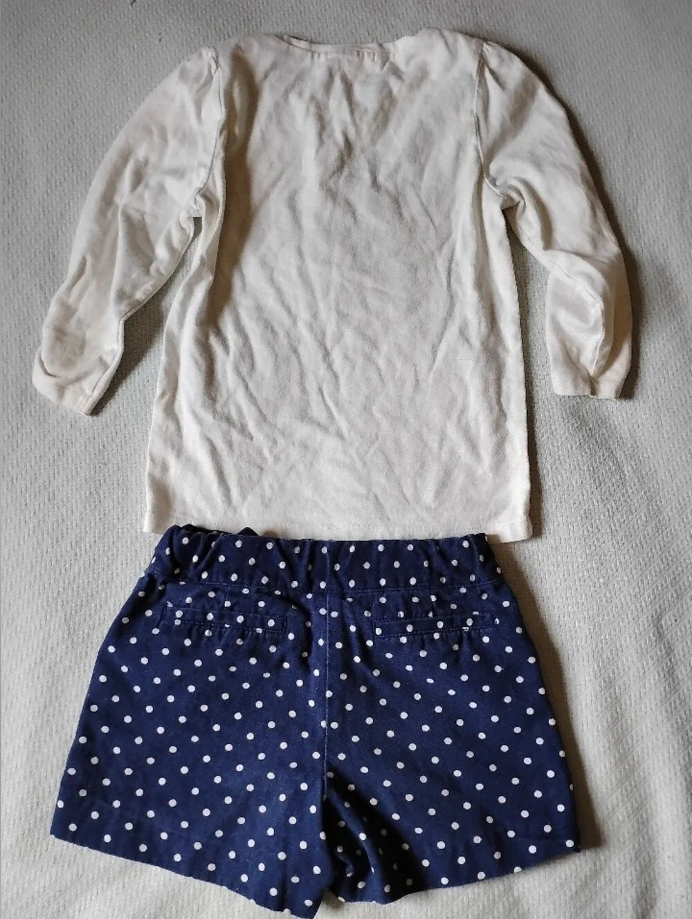 Janie Jack Outfit Set 5 6 Shorts Top Polka Dot Floral Navy Purple White Preppy